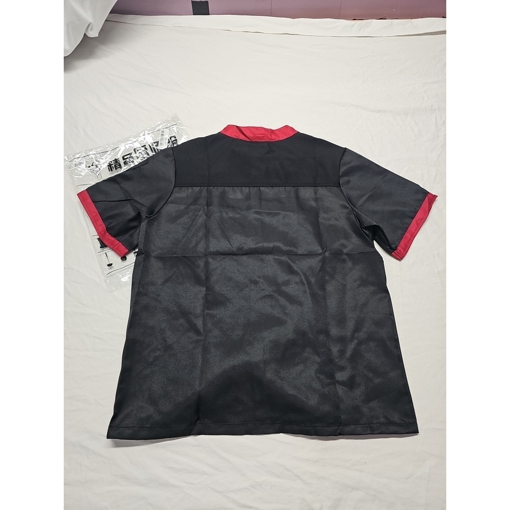 Unisex Chef Coat Cook Black Jacket Restaurant Kitchen Workwear Uniform‎ Shirt L - Picture 13 of 16